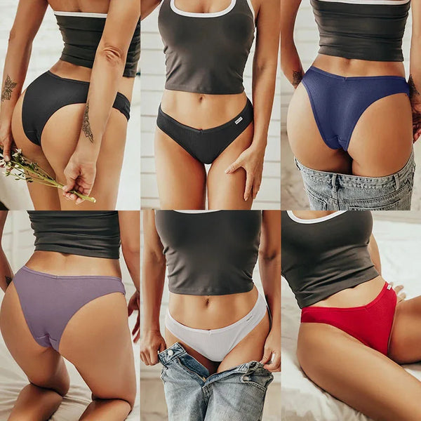 5PCS/Set Cotton Lingerie Panties Sexy Underwear Women Briefs Tangas