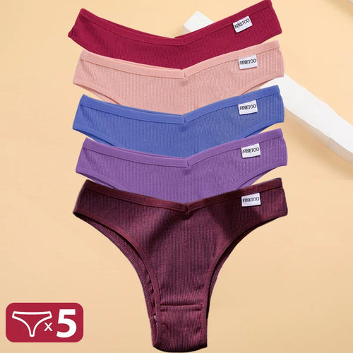 5PCS/Set Cotton Lingerie Panties Sexy Underwear Women Briefs Tangas