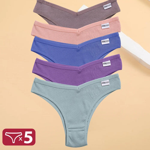 5PCS/Set Cotton Lingerie Panties Sexy Underwear Women Briefs Tangas