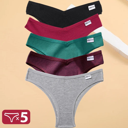 5PCS/Set Cotton Lingerie Panties Sexy Underwear Women Briefs Tangas