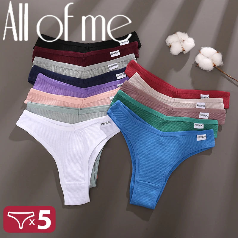 5PCS/Set Cotton Lingerie Panties Sexy Underwear Women Briefs Tangas