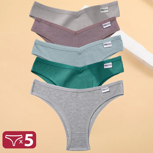 5PCS/Set Cotton Lingerie Panties Sexy Underwear Women Briefs Tangas