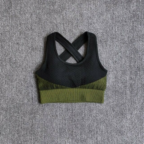 6 Colors Yoga Sport Bra Sexy Back Padded Cross Straps Top Shockproof
